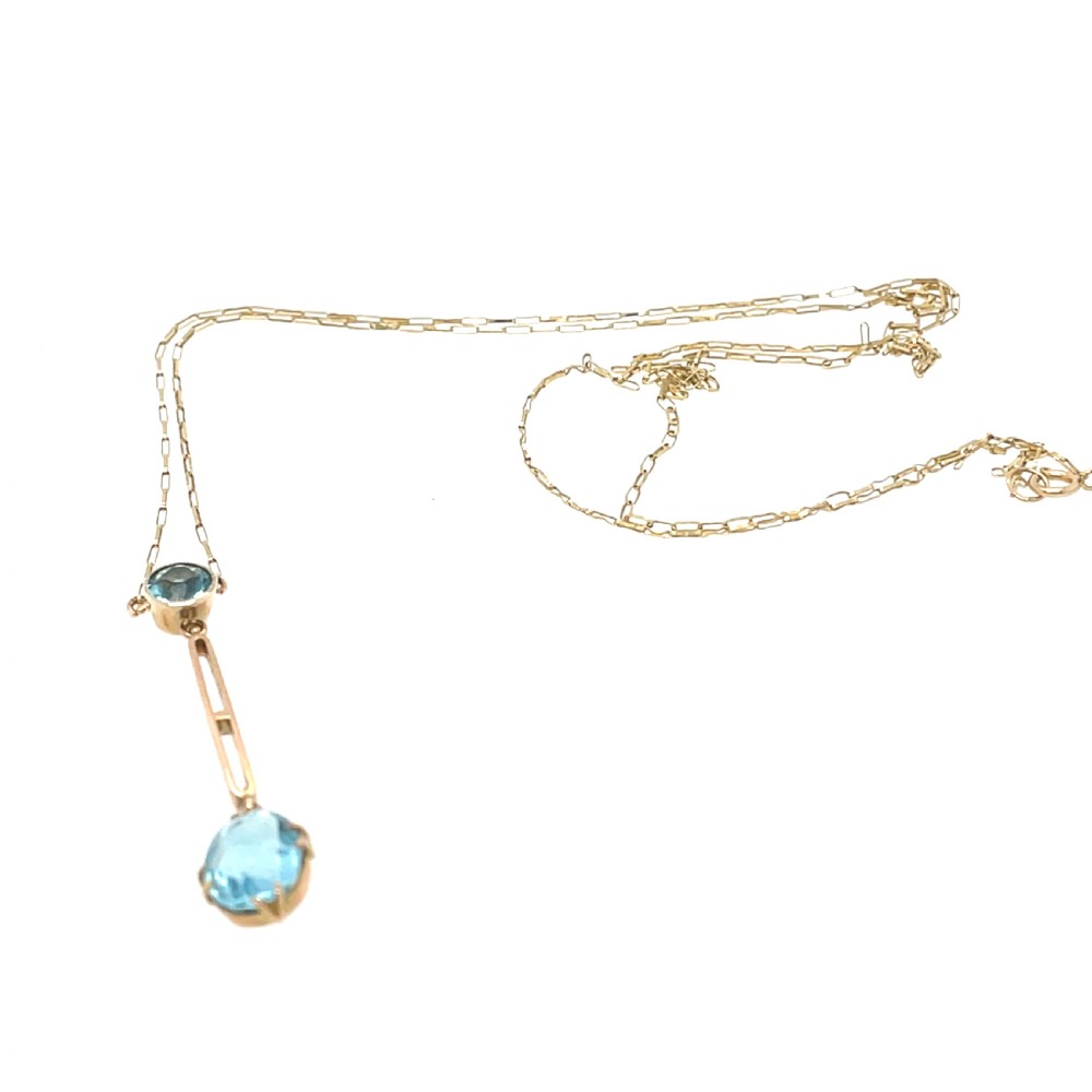 Edwardian 9ct Gold Aquamarine Pendant View II
