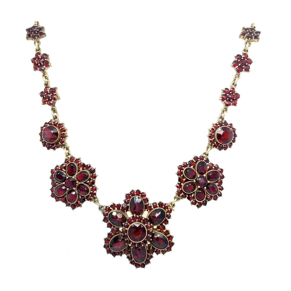 Early 20th Century Bohemian Garnet Necklace  View II