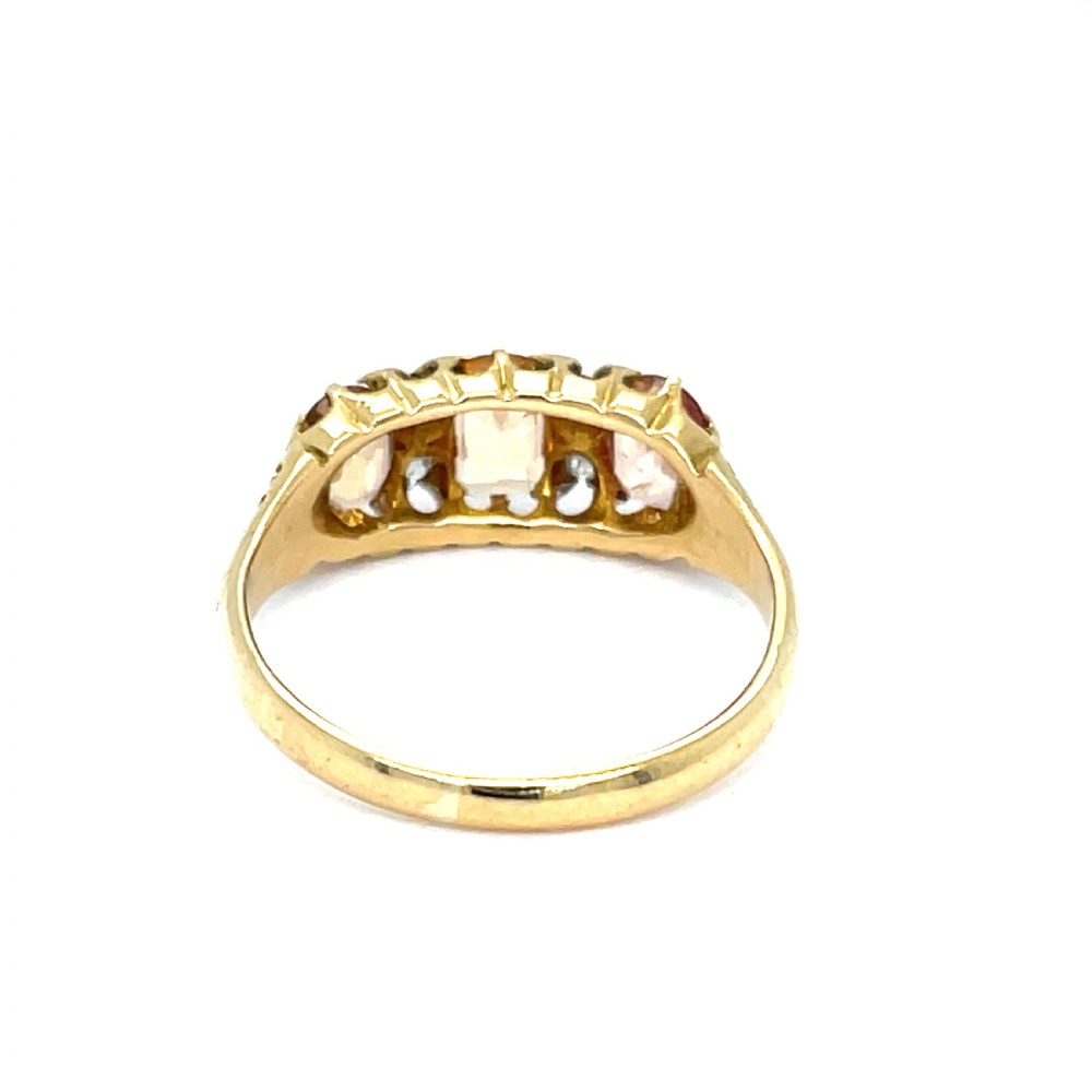 Victorian Imperial Topaz and Diamond Ring View II
