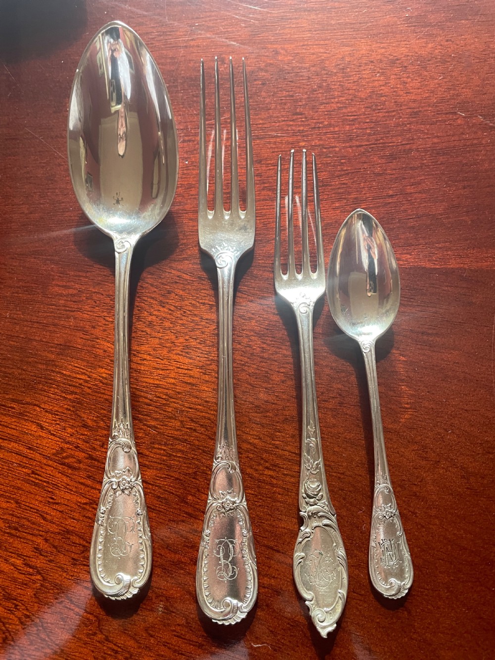 German Silver Canteen of Cutlery for Twelve Persons - Antique Circa 1880 3138g. View II