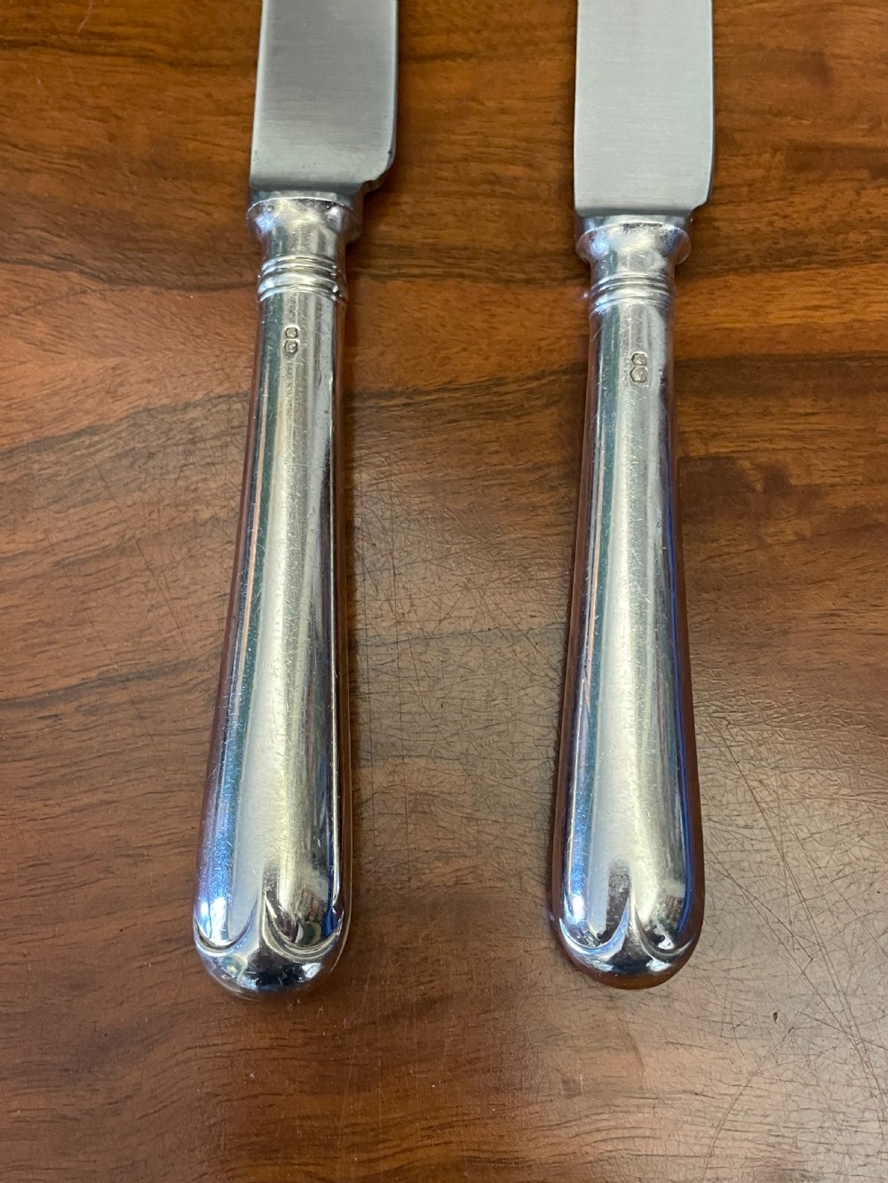 Old English Sterling Silver Table and Bread Knives for 8 Place Settings  View IV