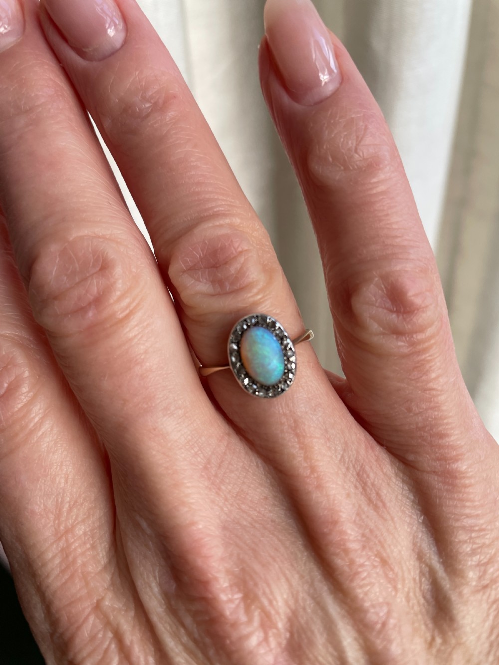 An Edwardian Opal and Diamond Ring 18ct Gold View II