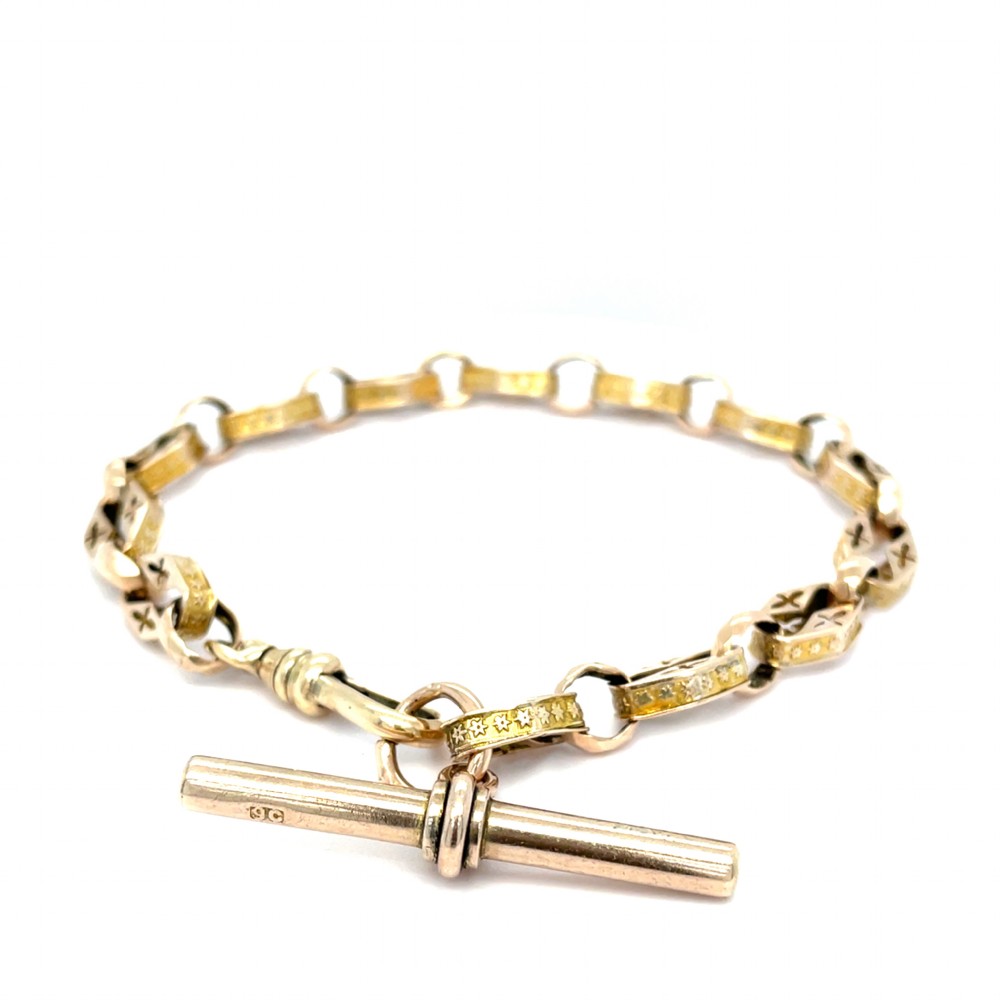 Victrorian Albert Chain Bracelet 9ct Gold