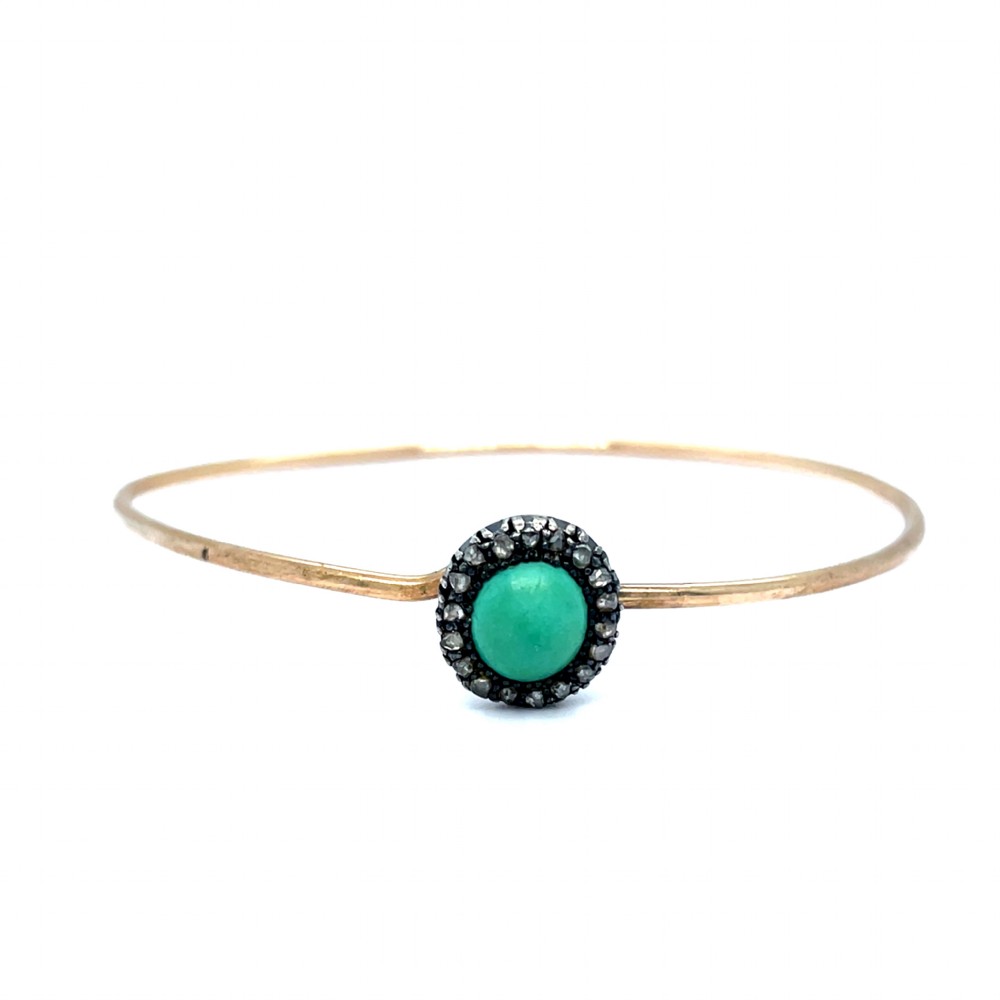 Victorian Turquoise and Diamond Bangle