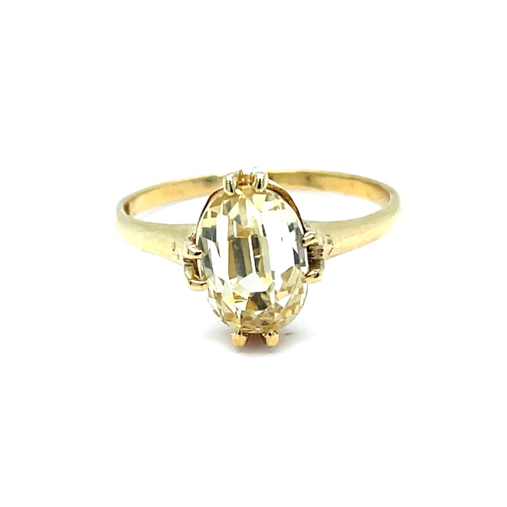 Mid Century Ceylon Yellow Sapphire 18ct Gold Ring