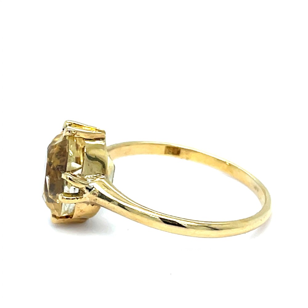 Mid Century Ceylon Yellow Sapphire 18ct Gold Ring View III