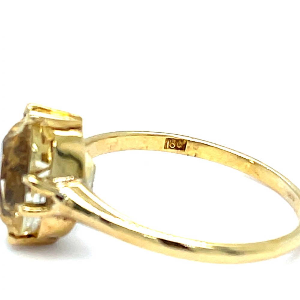 Mid Century Ceylon Yellow Sapphire 18ct Gold Ring View IV