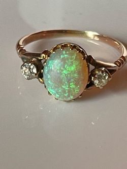 EDWARDIAN OPAL AND DIAMOND RING