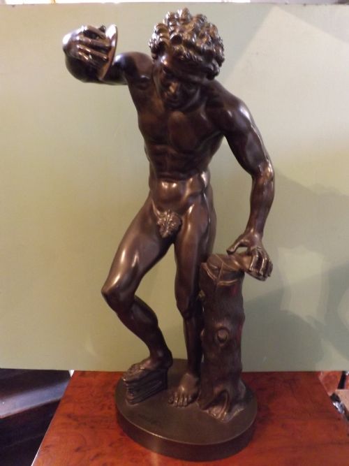 C19th 'Grand Tour' Bronze Figure "Dancing Faun with Clappers"

