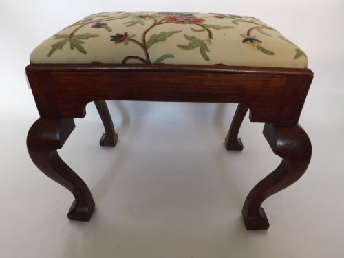 C18th Colonial Padouk Cabriole Leg Stool