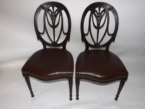Set of 4 C19th Adam Design Carved Mahogany Side Chairs