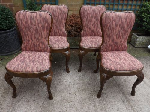 Set of 4 Early C20th George I Design Walnut Side Chairs