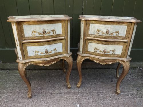 Pair Early C20th Venetian-style Miniature Bedside Chests