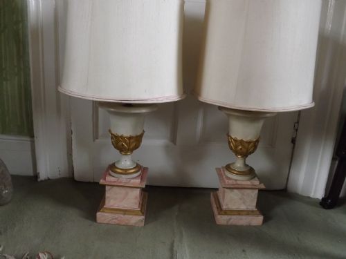 Pair Early C20th Classical-style Campana-shaped Lamps