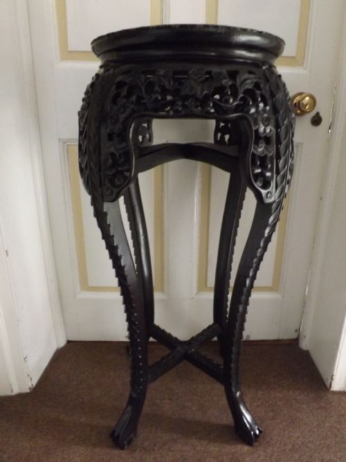 Late C19th Large-scale Chinese Carved Hardwood Stand.