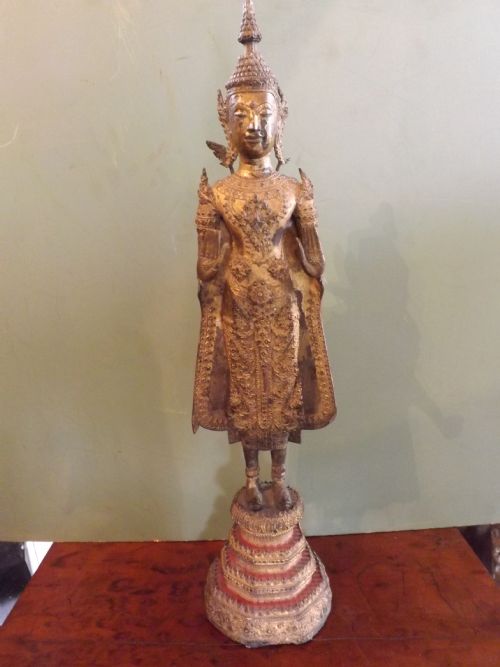 Early C19th/late C18th Asian Gilt-bronze Deity Figure.