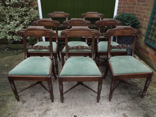 Set of 8 Early C19th Regency Period Mahogany Dining Chairs.