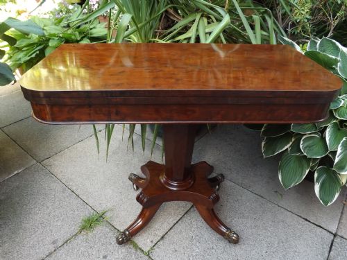 C19th George IV Period Mahogany Fold-over Top Tea-table.