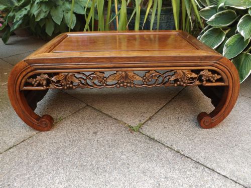 C19th Late Qing Dynasty Period Chinese Carved Hardwood 'Opium' or 'Kang' Table.