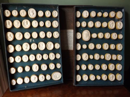 Early C19th Cased-set of Italian 'Grand Tour' Souvenir Plaster Intaglios.