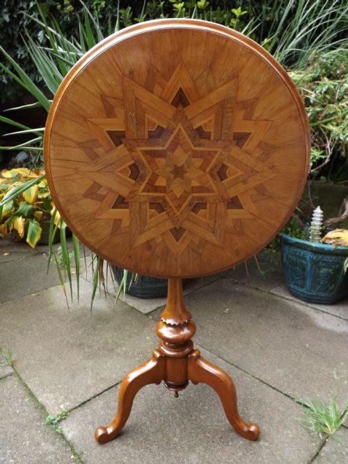 C19th Parquetry/marquetry-inlaid New Zealand Tripod Table.