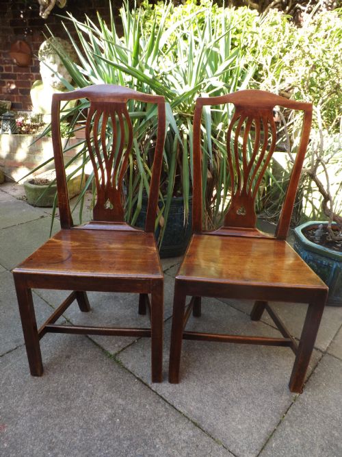 Pair of C18th Provincially-made 'Country Chippendale' Type Alder-wood Side/hall-chairs.