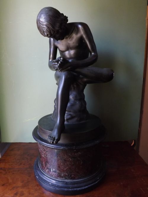 C19th Italian 'Grand Tour' Souvenir Bronze Study ,After the Antique , of "Spinario" or "The Thorn-puller".