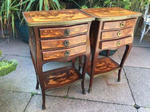 fig 2. Pair of late C19th French rosewood 'petite commodes' or 'tables en chiffoniere' with