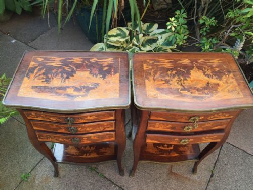 fig 3. Pair of late C19th French rosewood 'petite commodes' or 'tables en chiffoniere' with