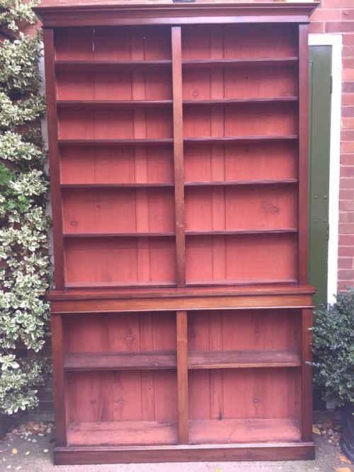 Large Mid-c19th Mahogany 2 Section Library Bookcase.
