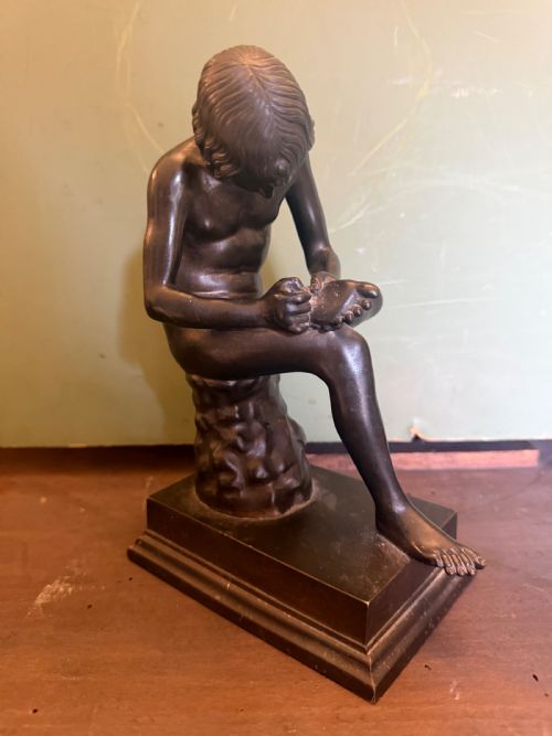 Late C19th Italian Bronze ‘Grand Tour’ Souvenir Reduction Study Sculpture of “Lo Spinario”.