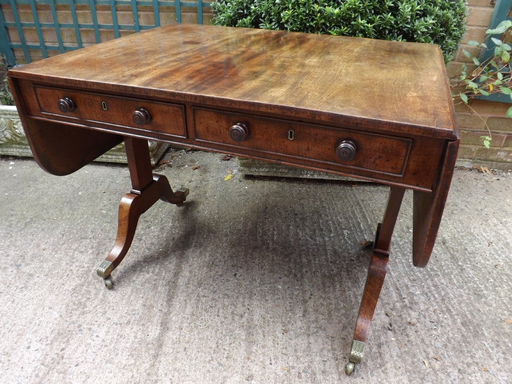 C19th Regency period mahogany sofa table.