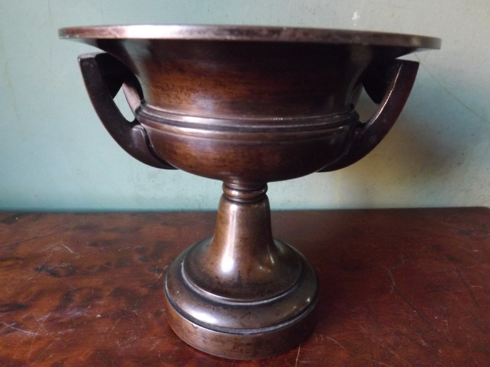 Late C19th miniature bronze neo-classical design tazza.