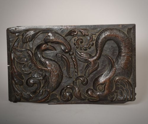 17thc carved panel carving - CATEGORY: ANTIQUE MISCELLANEOUS - DATED 17TH CENTURY