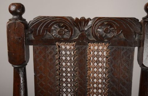 LATE C17TH CANED WALNUT CHAIR - ADDITIONAL PHOTO 2