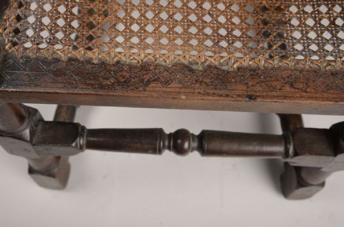 LATE C17TH CANED WALNUT CHAIR - ADDITIONAL PHOTO 5