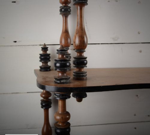 C19TH CHERRY WOOD WALL HANGING SHELVES - ADDITIONAL PHOTO 3