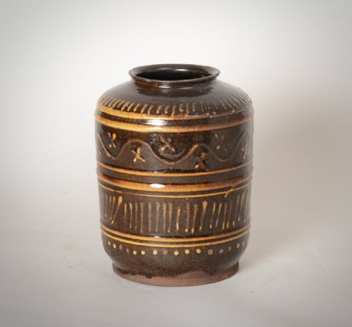 rare early slipware pottery drug jar - CATEGORY: ANTIQUE CERAMICS - DATED 18TH CENTURY