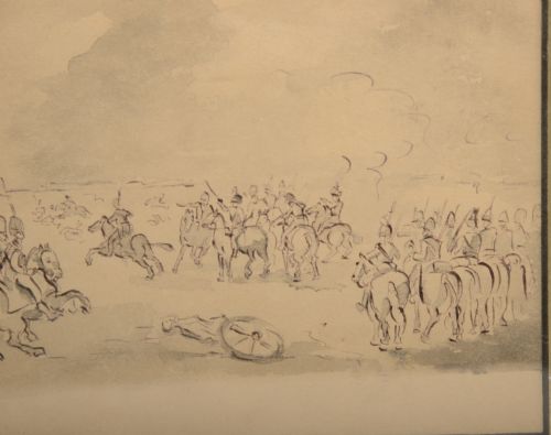 C19TH PEN AND INK DRAWING BATTLE SCENE - ADDITIONAL PHOTO 2