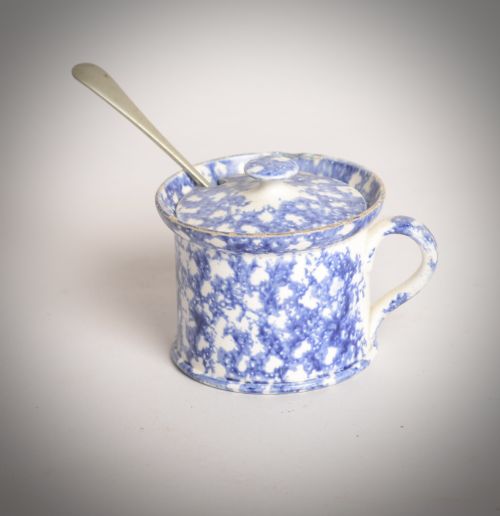 SPONGEWARE MUSTARD POT AND SILVER SPOON - ADDITIONAL PHOTO 2