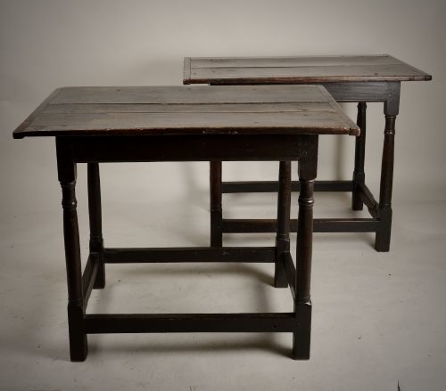 RARE PAIR OF EARLY OAK CENTRE TABLES CONSOLE TABLES