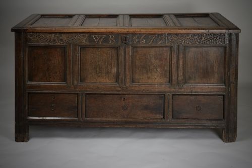 DATED C17TH WESMORLAND OAK CHEST MULE CHEST - ADDITIONAL PHOTO 5