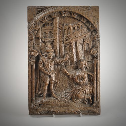 C16th Carved Panel, Proclamation.