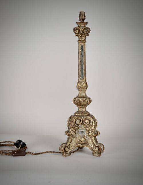 LAMP CONVERTED FROM 18THC ITALIAN CANDLE STICK - ADDITIONAL PHOTO 1