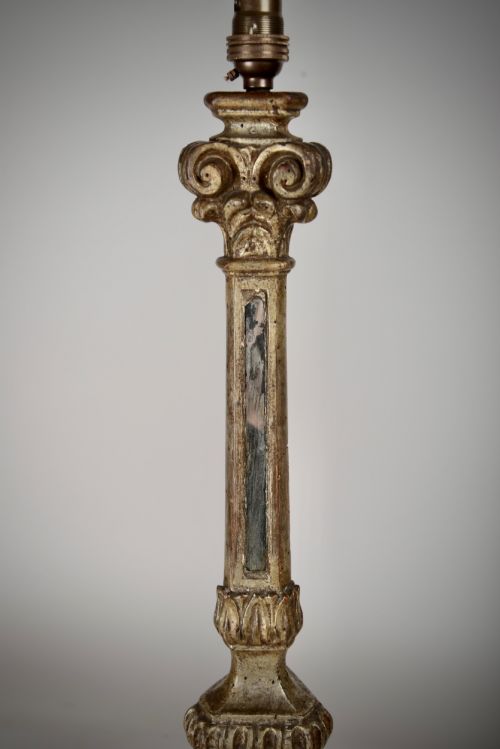 LAMP CONVERTED FROM 18THC ITALIAN CANDLE STICK - ADDITIONAL PHOTO 3