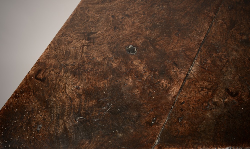 Rare early 18th C cricket table with burr walnut top View IV