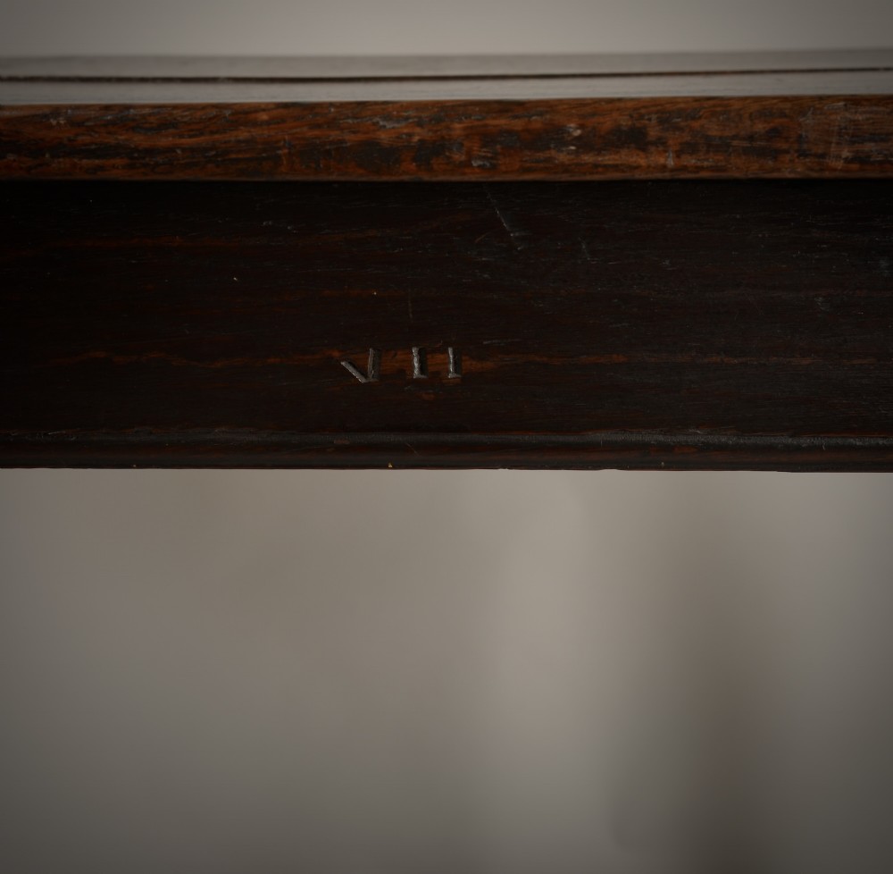 Rare pair of early oak centre tables, console tables View III