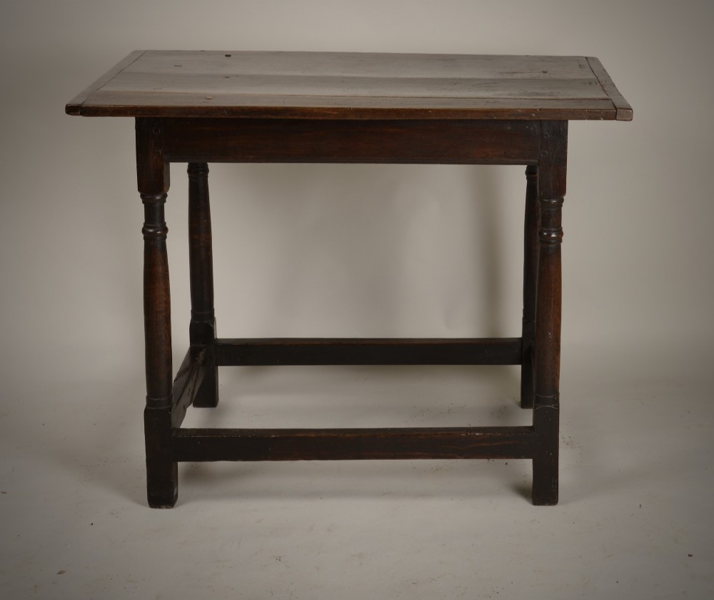Rare pair of early oak centre tables, console tables View V