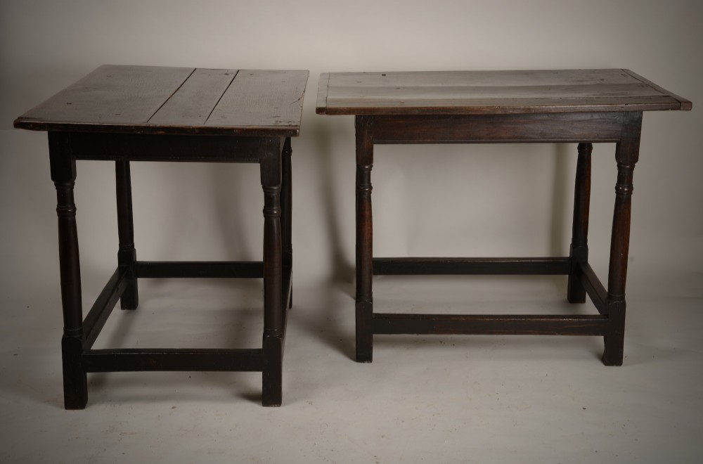 Rare pair of early oak centre tables, console tables View VI