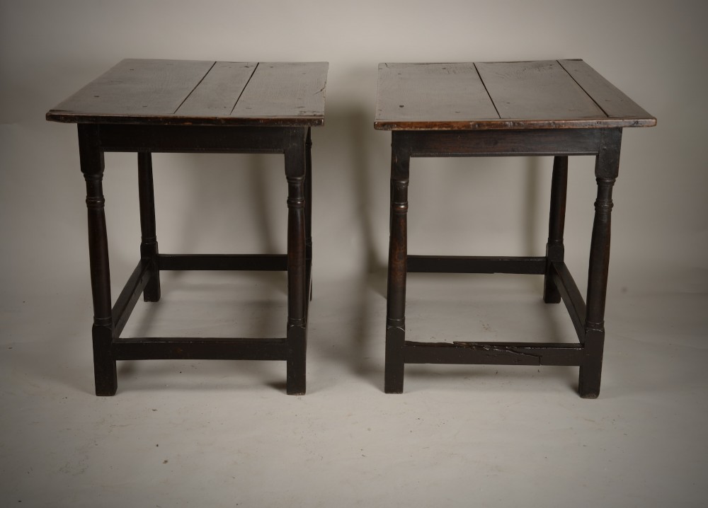Rare pair of early oak centre tables, console tables View VII